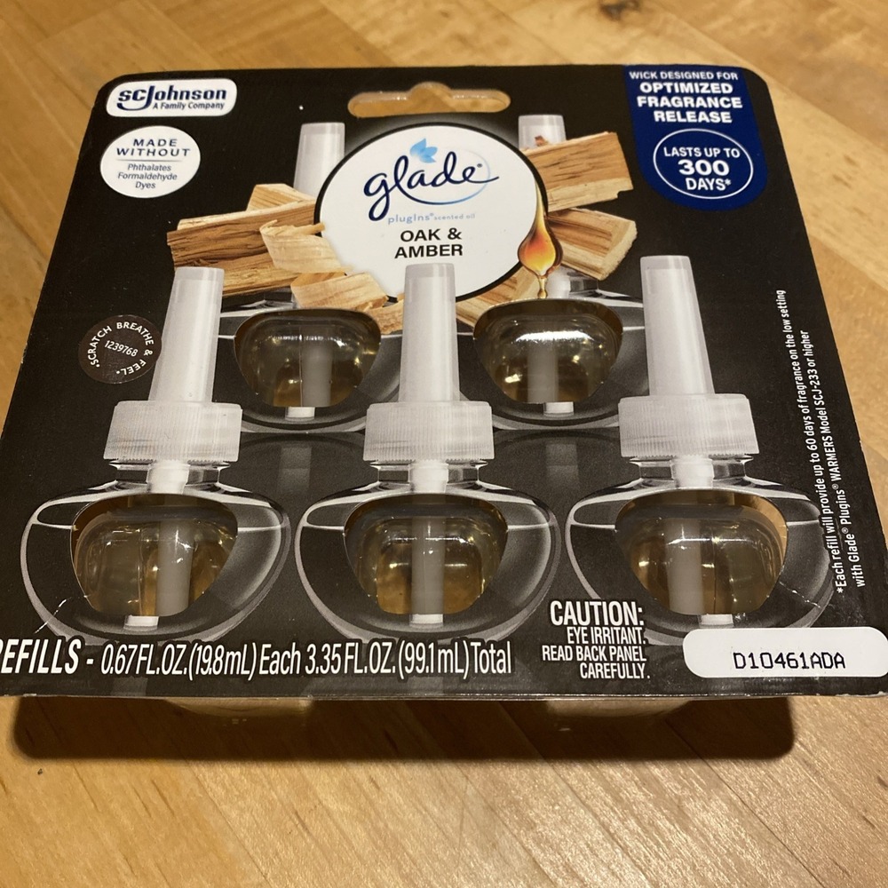 Glade - PlugIns - Air Freshener - Oak & Amber - 5 Refills